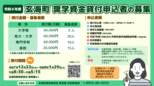 奨学資金貸付申込